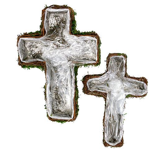 Floristik24 Plant cross set of 2 vine, moss