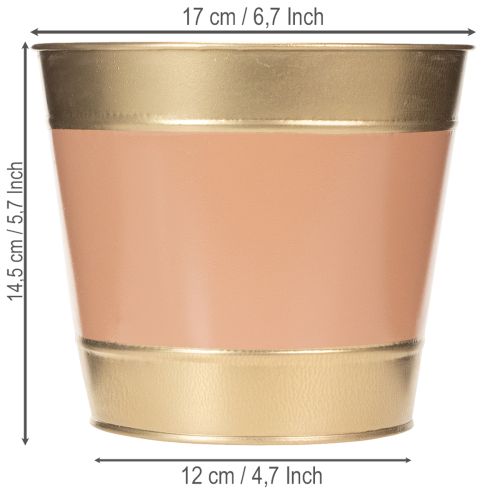 Product Metal plant pot/flower pot, Ø17cm H14.5cm, 4 pieces