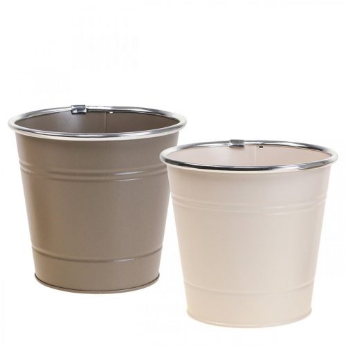 Floristik24 Planter flowerpot metal cachepot Ø13.5cm H12.5cm 2pcs