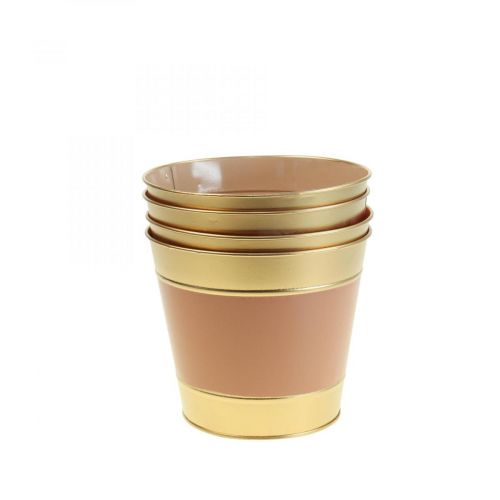 Product Planter flower pot metal cachepot Ø13cm H12cm 4pcs