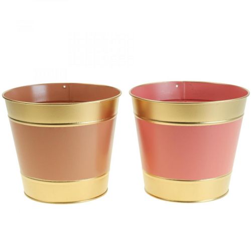 Floristik24 Planter flower pot metal cachepot Ø26cm H22cm 4pcs