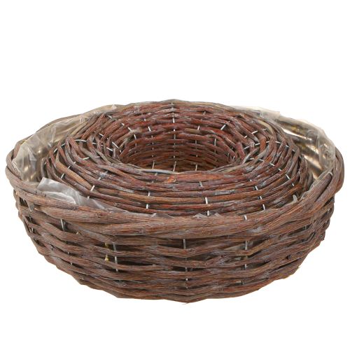 Floristik24 Plant Ring Plant Bowl Wood Natural Grey Ø30/35cm Set 2pcs