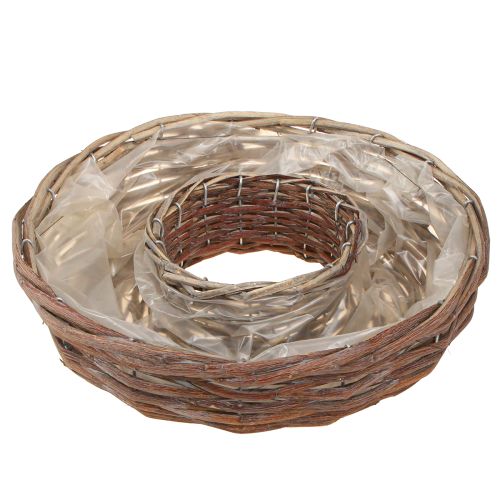 Product Plant Ring Plant Bowl Wood Natural Grey Ø30/35cm Set 2pcs