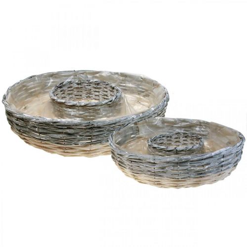 Product Plant ring willow natural plant bowl Ø44/38cm set of 2 white washed