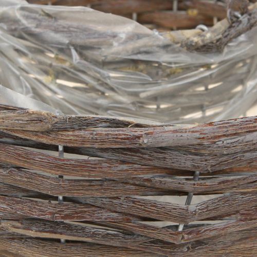 Floristik24 Plant Rings Wood Rattan Natural Grey Ø40/45cm Set of 2