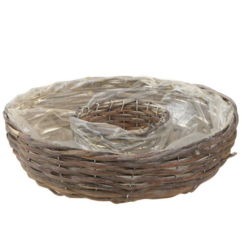 Floristik24 Plant Rings Wood Rattan Natural Grey Ø40/45cm Set of 2