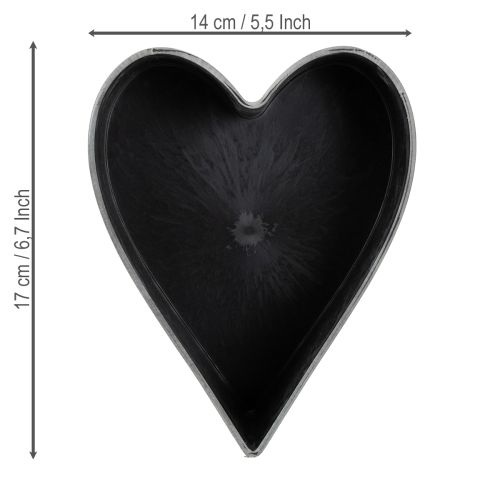 Product Plant bowl heart decorative plastic bowl anthracite 13×16×6.5cm
