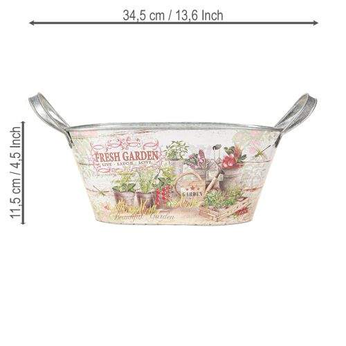 Product Metal planter oval Fresh Garden 34.5x14x15.5cm