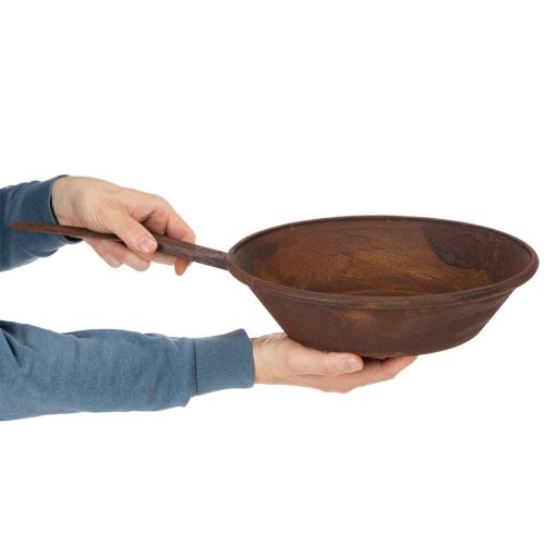 Planting tray, rust-colored pan with handle, metal planter, Ø31cm | Floristik24.co.uk