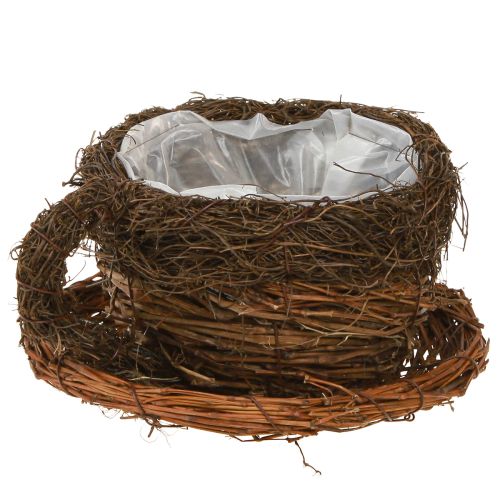 Product Plant Bowl Cup Straw Vines Natural Brown Ø20cm 2pcs