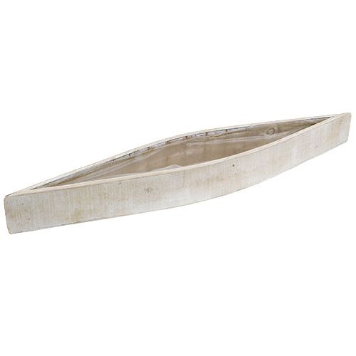 Floristik24 Planter bowl made of wood white 79cm x 14cm x 7.5cm