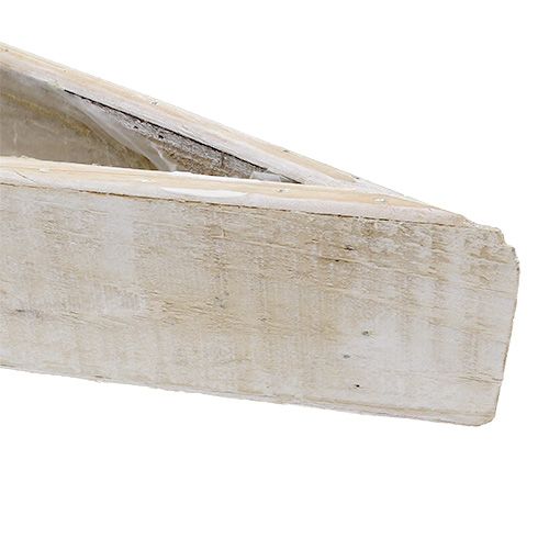 Product Planter bowl made of wood white 79cm x 14cm x 7.5cm