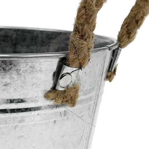 Floristik24 Planter made of sheet metal silver Ø18cm H10cm
