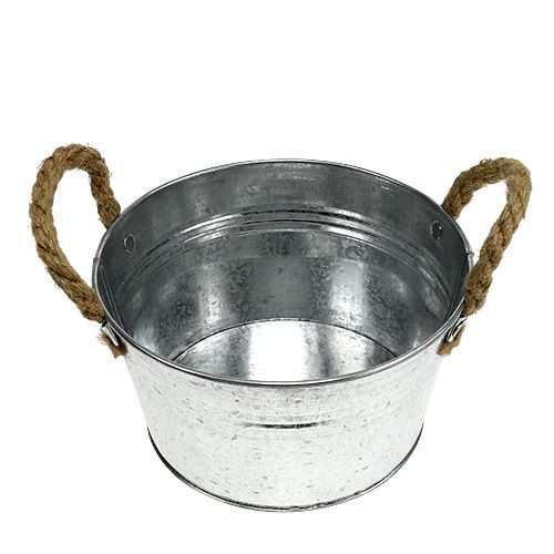 Floristik24 Planter made of sheet metal silver Ø18cm H10cm