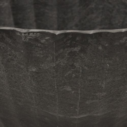 Floristik24 Plant bowl with grooves, planting boat, anthracite, 24 cm