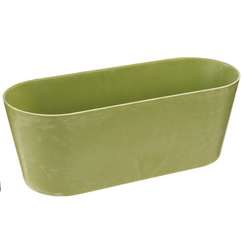Floristik24 Plant Bowl Oval Green Plastic Bowl 27×11×10cm 3pcs