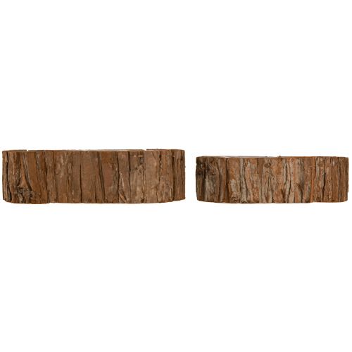 Product Plant bowl oval bark natural 30.5×15cm / 24×11cm set of 2