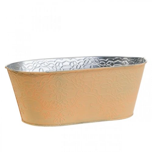 Floristik24 Plant bowl metal flower bowl oval orange 25x14.5x10cm