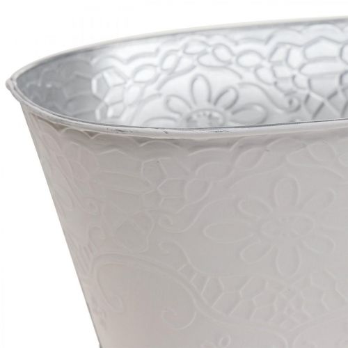 Floristik24 Plant bowl metal flower bowl oval cream 25x14.5x10cm