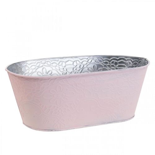 Floristik24 Plant bowl metal flower bowl oval pink 25x14.5x10cm