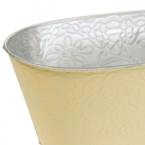 Floristik24 Plant bowl metal flower bowl oval yellow 25x14.5x10cm