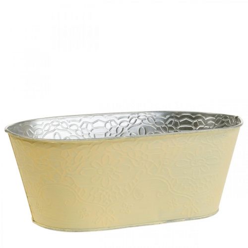 Floristik24 Plant bowl metal flower bowl oval yellow 25x14.5x10cm
