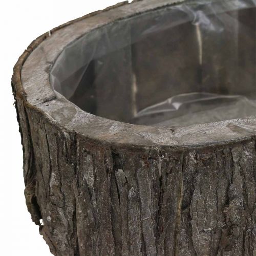 Product Plant box flower pot wood bark L23/29.5cm set of 2