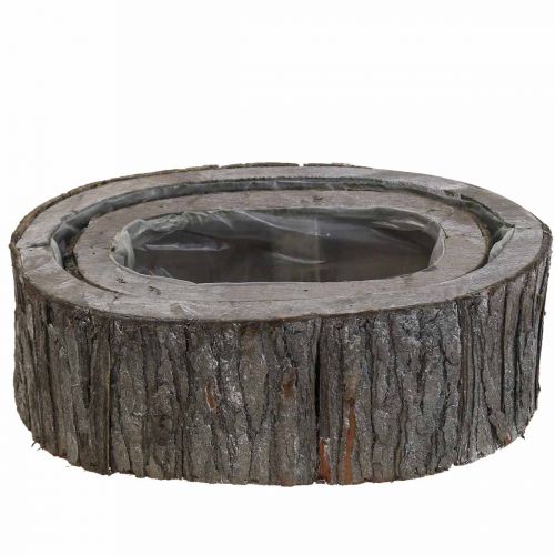 Product Plant box flower pot wood bark L23/29.5cm set of 2