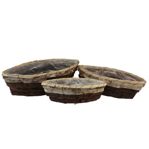 Product Wooden plant boats 3-colored 33.5/40/48cm set of 3