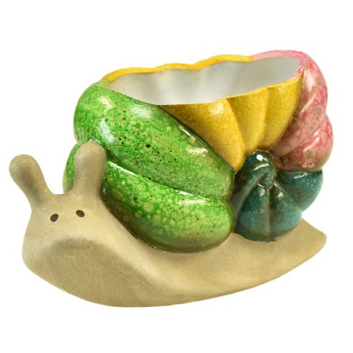 Product Decorative snail plant pot ceramic flower pot colorful 19×8.5×11cm