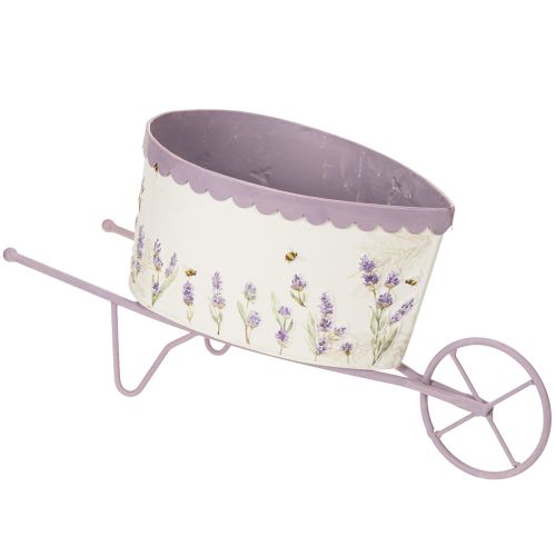 Floristik24 Flower pot wheelbarrow with stylish lavender look 46cm