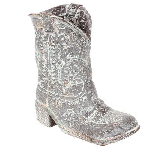 Cowboy Boot Planter 24cm Polyresin Grey Stone Look buy online | Floristik24.co.uk