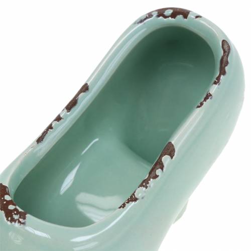 Floristik24 Planter Women&#39;s Shoe Ceramic Turquoise, Green, Blue Gray Assorted 14 × 5cm H7cm 6pcs
