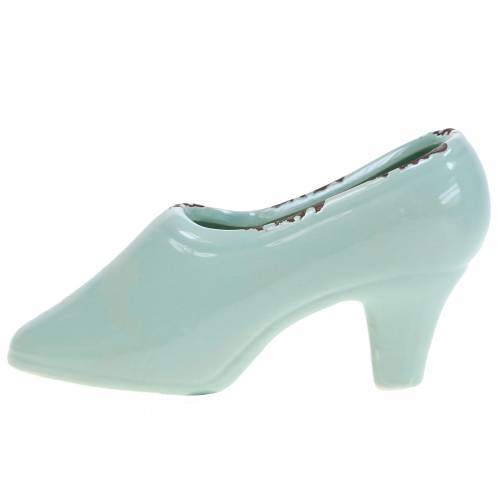Floristik24 Planter Women&#39;s Shoe Ceramic Turquoise, Green, Blue Gray Assorted 14 × 5cm H7cm 6pcs