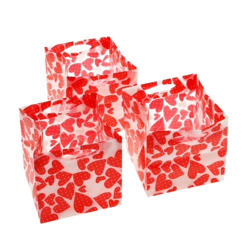 Floristik24 Plant Bag Heart Pattern 9,5cm x 9,5cm x 9cm 12pcs