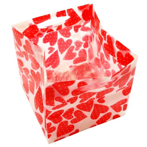 Floristik24 Plant Bag Heart Pattern 9,5cm x 9,5cm x 9cm 12pcs