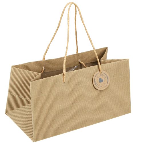 Floristik24 Plant Bags Paper Natural Ribbed 24x12x12cm 8 pcs