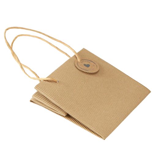 Product Paper Plant Bags Ribbed Natural 14x14x13.5cm 8 pcs