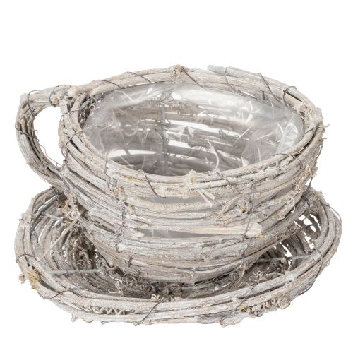 Product Teacup made of natural material with rustic charm for exclusive indoor decoration 13cm