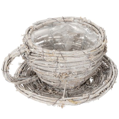 Product Teacup made of natural material with rustic charm for exclusive indoor decoration 13cm