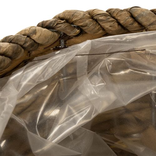 Product Planting cup with saucer, small straw planting basket, Ø17cm H13cm