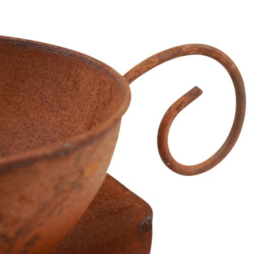 Floristik24 Plant cup with saucer plant pot rust Ø19.5cm H8cm
