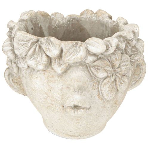 Plant pot bust kiss mouth flowerpot with face cream H10cm 3pcs