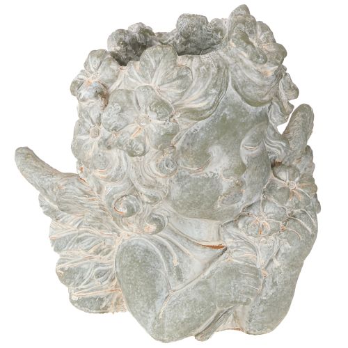 Floristik24 Plant pot angel cast stone figure grave decoration 19.5×12×19.5cm