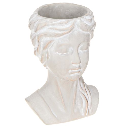 Product Plant pot female bust vintage planter cast stone H20cm