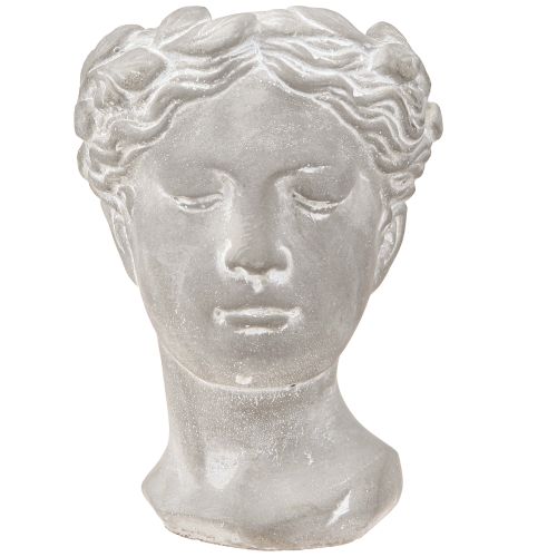 Product Plant Pot Woman's Head Decorative Planter White Washed 15×16×21cm