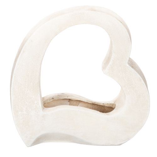 White Open Heart-Shaped Planter for Floral Arrangements, 19cm buy online | Floristik24.co.uk