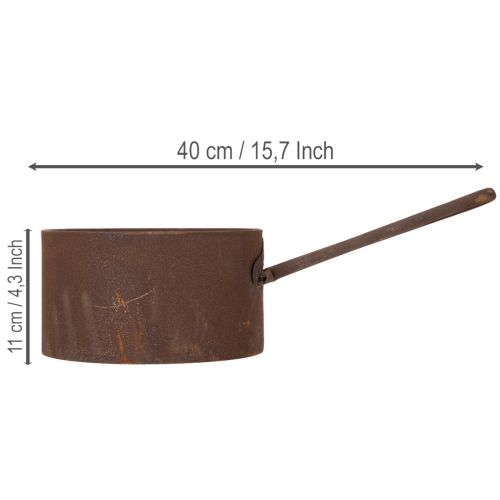Metal plant pot, planter, rust-colored pan, decorative item, Ø20cm H11cm | Floristik24.co.uk