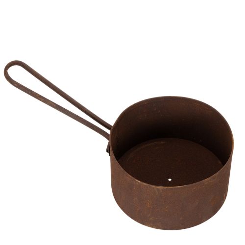 Metal plant pot, planter, rust-colored pan, decorative item, Ø20cm H11cm | Floristik24.co.uk