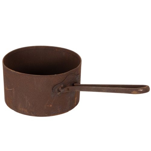 Metal plant pot, planter, rust-colored pan, decorative item, Ø20cm H11cm | Floristik24.co.uk